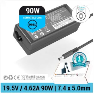 CARGADOR DELL COMPATIBLE | 19.5V / 4.62A | 7.4 x 5.0mm | 90W