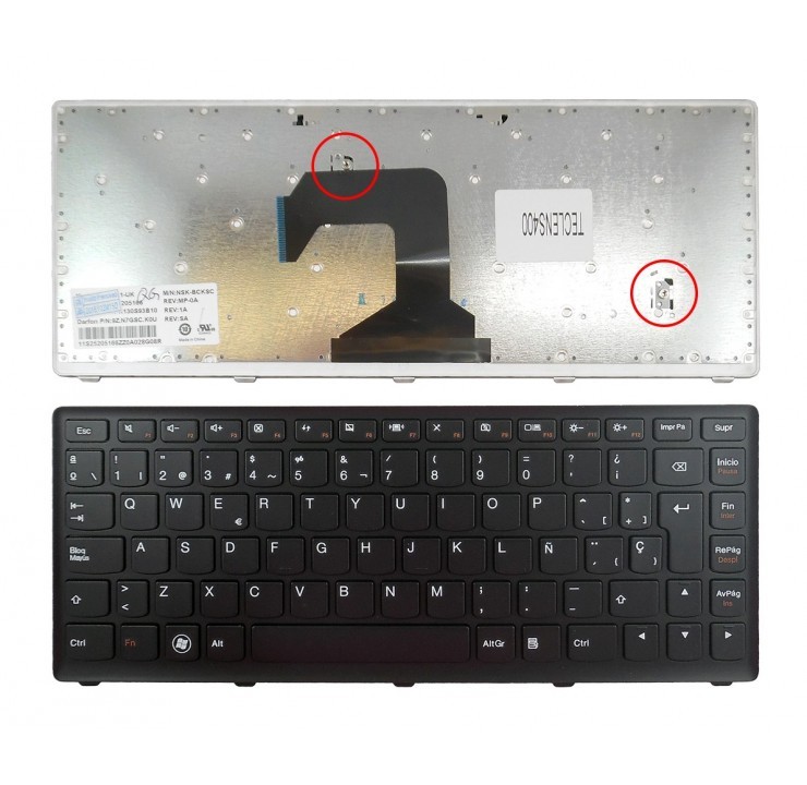 TECLADO ESPAÑOL LENOVO IDEAPAD S400 NEGRO | MARCO NEGRO