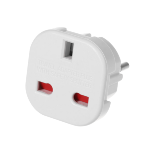 ADAPTADOR DE VIAJE PARA PASAR CLAVIJA UK A EUROPEA | 100-240V 10A COLOR BLANCO