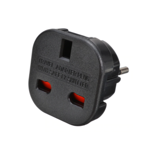 ADAPTADOR DE VIAJE PARA PASAR CLAVIJA UK A EUROPEA | 100-240V 10A COLOR NEGRO