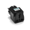ADAPTADOR DE VIAJE 2 EN 1 PARA PASAR CLAVIJA US Y UK A EUROPEA | 100-240V 10A COLOR NEGRO