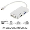 ADAPTADOR 3 EN 1 MINI DP DISPLAYPORT A HDMI/DVI/VGA | BLANCO