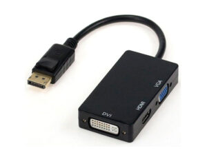 ADAPTADOR 3 EN 1 DISPLAYPORT A HDMI/DVI/VGA | NEGRO