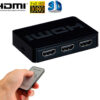 HDMI SWITCH 3 EN 1 CON MANDO | SOPORTE 1080P 3D | NEGRO