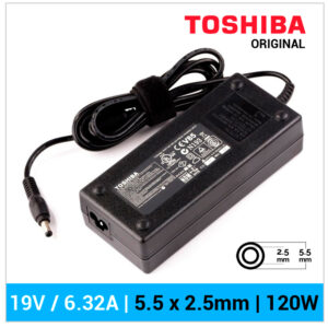 CARGADOR TOSHIBA ORIGINAL | 19V / 6.32A | 5.5 x 2.5mm | 120W
