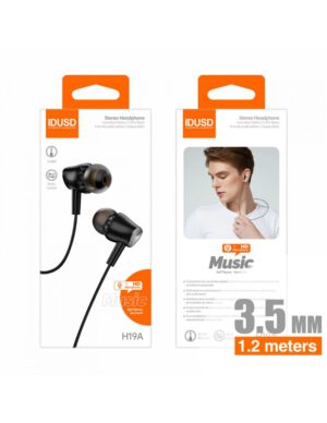 AURICULARES ESTEREO 3.5MM NEGRO | H19A