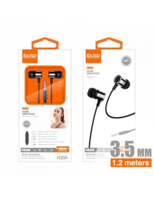AURICULARES ESTEREO 3.5MM NEGRO | H20A