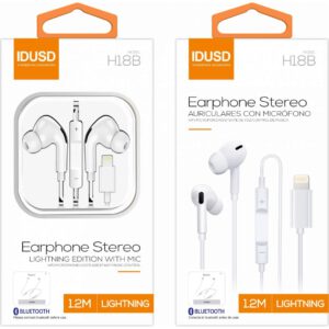 AURICULARES MANOS LIBRES BLUETOOTH CONECTOR LIGHTNING IDUSD H18B