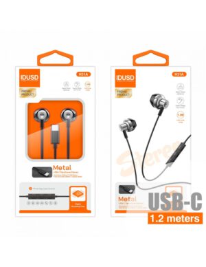AURICULARES USB-C DIGITAL METAL NEGRO | H31A