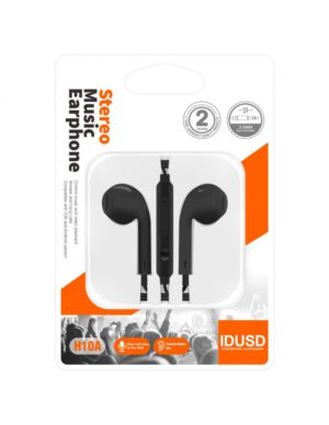 AURICULARES ESTÉREO iOS & ANDROID NEGRO | H10A