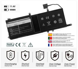 BATERIA COMPATIBLE DELL ALIENWARE 15 R3 R4 17 R4 R5 SERIES | 9NJM1 0546FF 0HF250 44T2R HF250 MG2YH
