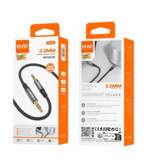 CABLE DE AUDIO NYLON 3.5MM 3PIN M/M 2M IDUSD C215A