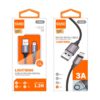CABLE NYLON TRENZADO LIGHTNING 1.2M 3A COLOR NEGRO | C82A