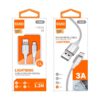 CABLE NYLON TRENZADO LIGHTNING 1.2M 3A COLOR BLANCO | C82B