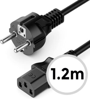 CABLE DE ALIMENTACIÓN DE 3 POLOS PARA PC / MONITOR EUROPEO 1.2M