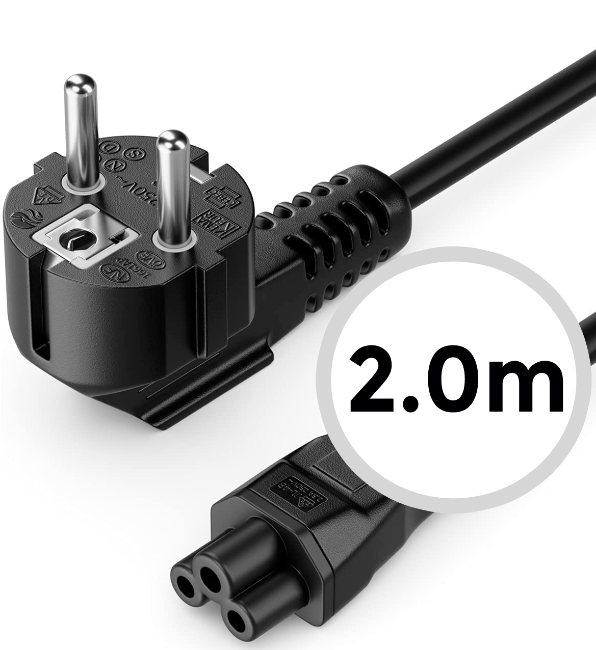 CABLE DE ALIMENTACIÓN DE 3 POLOS EUROPEO 2M.