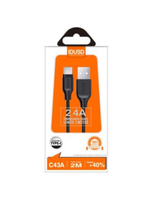 TURBO CABLE TIPO C 2.0M 2.4A NEGRO | C43A
