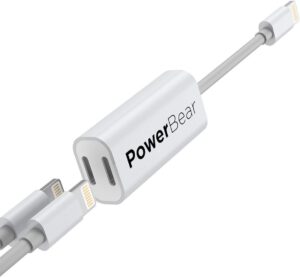 ADAPTADOR LIGHTNING 2 EN 1 PARA IPHONE 7 / 8 / X SONIDO Y CARGA A LA VEZ