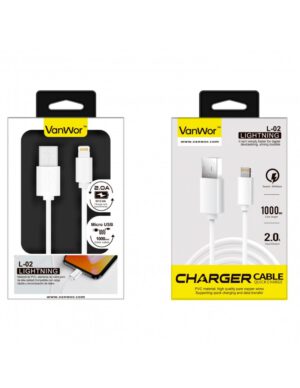 CABLE APPLE LIGHTNING 1 METRO 2A PVC BLANCO | L-02