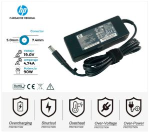 CARGADOR HP 90W ORIGINAL · 19V / 4.74A · 7.4 x 5.0mm