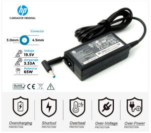 CARGADOR HP ORIGINAL | 19.5V / 3.33A | 4.5 x 3.0mm | 65W