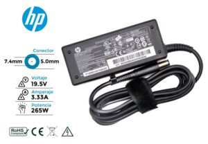 CARGADOR HP ORIGINAL 65W · 19.5V / 3.33A · 7.4 x 5.0mm