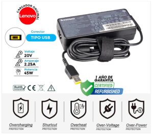 CARGADOR LENOVO ORIGINAL | 20V / 2.25A | SQUARE | 45W ( REACONDICIONADO )