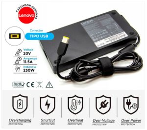 CARGADOR LENOVO ORIGINAL 230W · 20V / 11.5A · SQUARE ( USB )