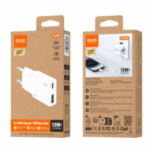 CARGADOR ECO 12W CON UN PUERTO USB-A Y UN PUERTO USB-C · IDUSD D420B