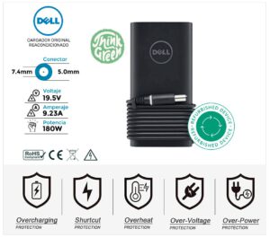CARGADOR DELL ORIGINAL | 19.5V / 9.23A | 7.4 x 5.0mm | 180W REACONDICIONADO