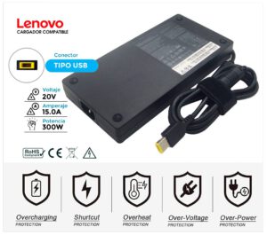 CARGADOR LENOVO 300W COMPATIBLE | 20 / 15A | SQUARE ( USB )