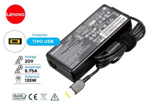 CARGADOR LENOVO ORIGINAL 135W 20V 6.75A SQUARE ( USB AMARILLO ) REACONDICIONADO