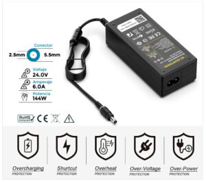 CARGADOR | 24V / 6.0A | 144W | 5.5mm x 2.5mm