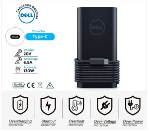 CARGADOR DELL TIPO C 130W ORIGINAL · 20V / 6.5A· K00F5 0K00F5