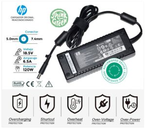 CARGADOR HP ORIGINAL 120W · 18.5V / 6.5A · 7.4 X 5.0mm