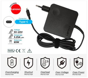 CARGADOR LENOVO ORIGINAL 65W TIPO C DIRECTO A PARED
