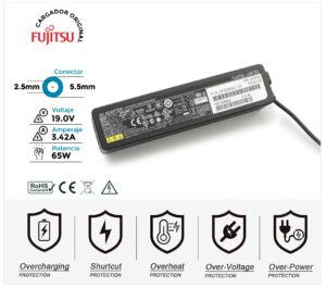 CARGADOR FUJITSU ORIGINAL | 19V / 3.42A | 5.5 x 2.5mm | 65W