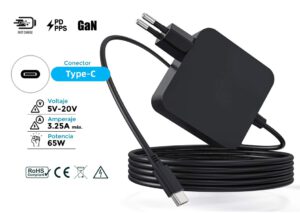 CARGADOR POWERDIRECT USB-C 65W DIRECTO A PARED CARGA RAPIDA PD GAN