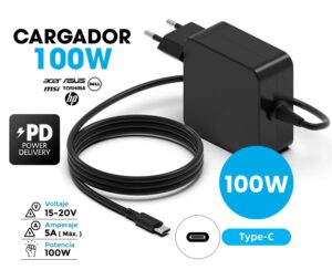 CARGADOR TOSHIBA DYNABOOK COMPATIBLE 100W TIPO USB TYPE-C PD