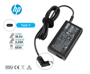 CARGADOR HP ORIGINAL 65W USB-C 5V/3A 9V/3A 12V/5A 15V/4.33A 20V/3.25A · CON ADAPTADOR