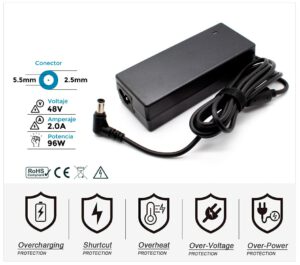 CARGADOR | 48V / 2.0A | 96W | 5.5mm x 2.5mm