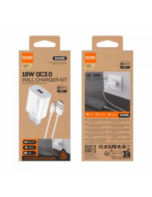 CARGADOR ECO QC 18W + CABLE USB-C | D103B