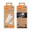 CARGADOR COCHE CARGA RAPIDA PD + QC 38W 3A + CABLE PD USB-C A USB-C BLANCO | F56B