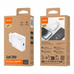 CARGADOR RÁPIDO GaN PD 20W UN PUERTO TIPO C IDUSD D270B