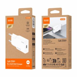 CARGADOR RÁPIDO GaN PD 20W UN PUERTO TIPO C · IDUSD D430B
