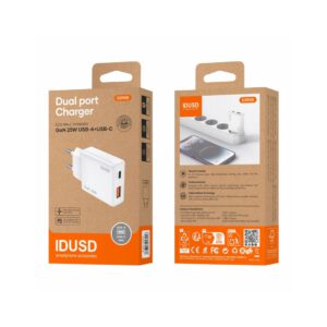 CARGADOR RÁPIDO GaN PD 25W CON UN PUERTO TIPO C Y UN PUERTO USB-A · IDUSD D290B