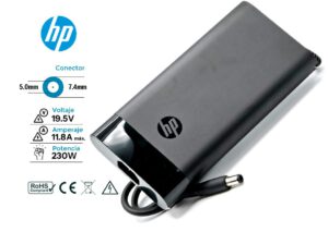 CARGADOR HP ORIGINAL 230W · 19.5V / 11.8A · 7.4 x 5.0mm