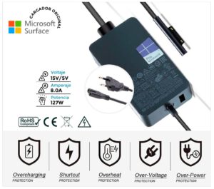 CARGADOR MICROSOFT SURFACE SERIES | 127W 15V / 8.0A ( INCLUYE CABLE DE CORRIENTE )