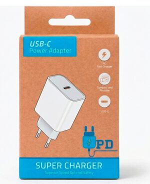 CARGADOR RÁPIDO PD FAST CHARGER OEM 20W 5-12V 1.67A CON UN PUERTO USB-C