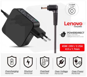 CARGADOR LENOVO COMPATIBLE | 20V / 2.25A | 4.0 x 1.7mm | 45W DIRECTO A PARED ( SIN CABLE )